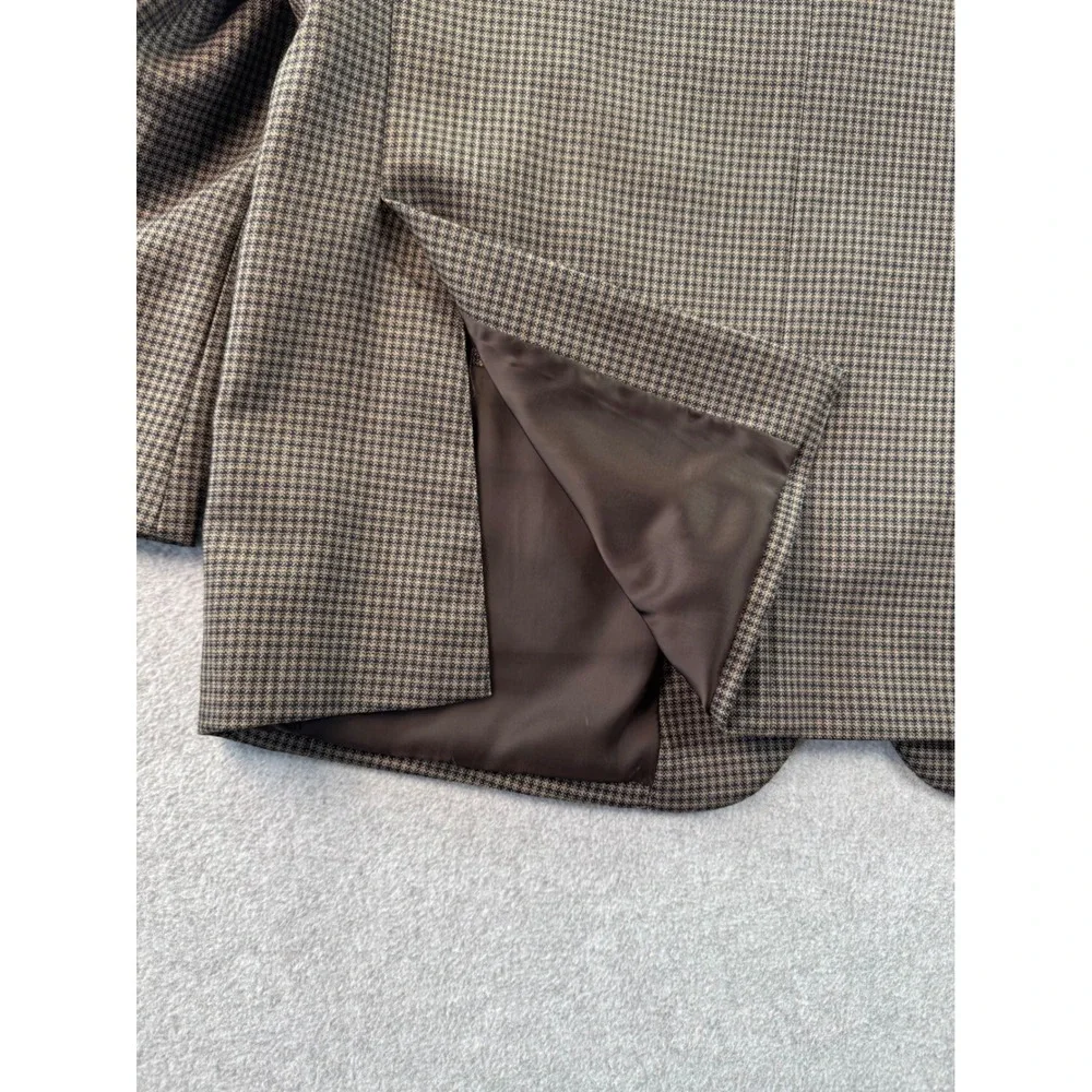 Jos. A. Bank Traveler's Collection 44R Wool Sport Coat Tailored Fit Houndstooth